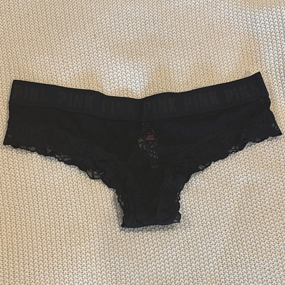 PINK Victoria's Secret Black Lace Panties Intimates